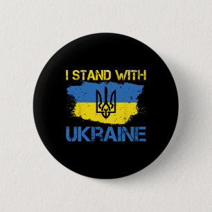 Stöd Ukraina Med Denna Ukrainsk Flagga Jag Står Me Knapp
