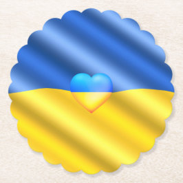 Stöd Ukraina Pappert Underlägg Ukrainas Flagga Hea Papper