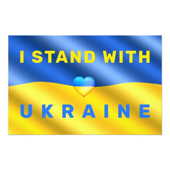 Stöd Ukraina Poster - Ukrainas Flagga (Framsidan)