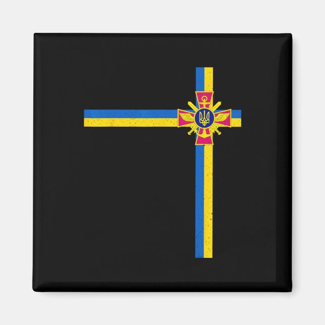 Stöd Ukraina President Zelensky Säger Ukraina Magnet (Framsidan)