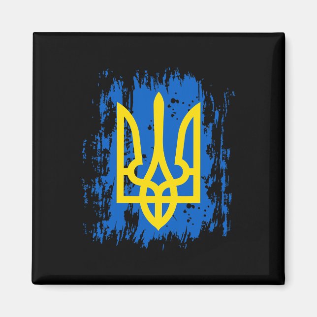Stöd Ukraina Stå Med Ukraina Ukrainsk Flagga  Magnet (Framsidan)