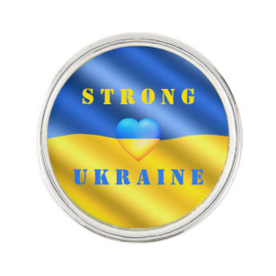 Stöd Ukraina - Starkt - Flagga - Frihet - fred Kavajnål
