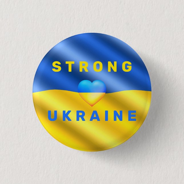 Stöd Ukraina - Starkt - Flagga - Frihet - fred Knapp (Framsida)
