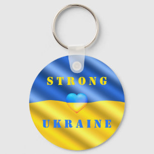Stöd Ukraina - Starkt - Flagga - Frihet - fred Nyckelring