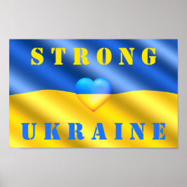 Stöd Ukraina - Starkt - Flagga - Frihet - fred Poster