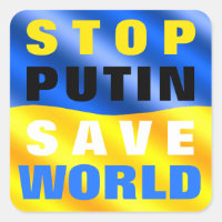 Stöd Ukraina Sticker Stop Putin Spara World