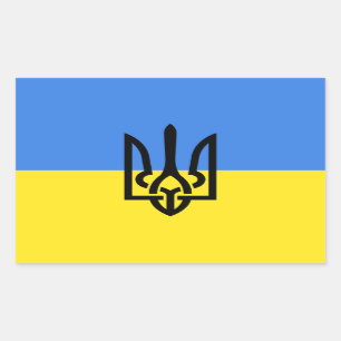 Stöd Ukraina Sticker Ukrainas Jacka av Arm Rektangulärt Klistermärke