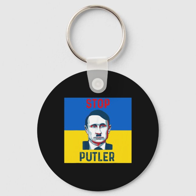 Stöd Ukraina Stoppa Putler  Nyckelring (Framsida)