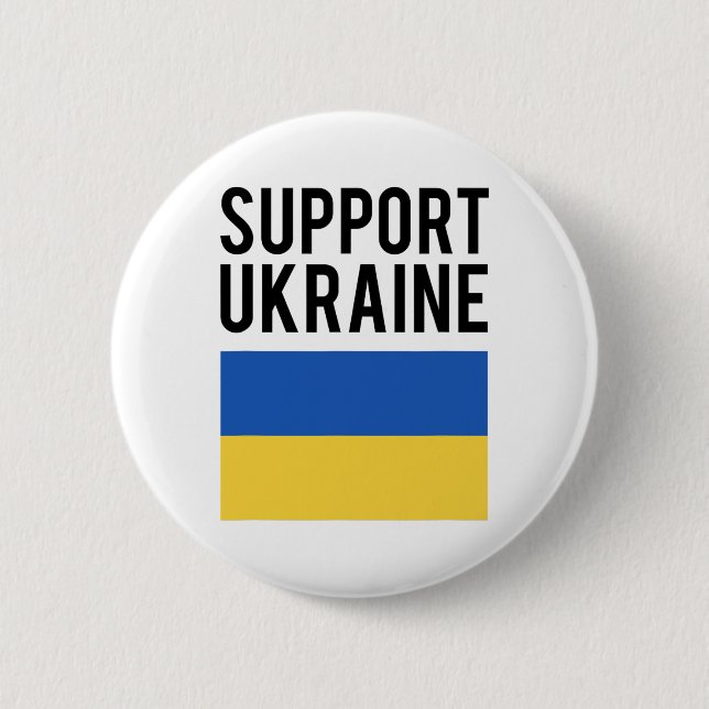 Stöd Ukraina - Svarta feta bokstäver - Ukrainsk F Knapp (Framsida)