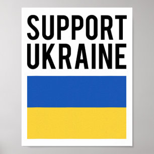 Stöd Ukraina - Svarta feta bokstäver - Ukrainsk F Poster