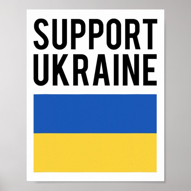 Stöd Ukraina - Svarta feta bokstäver - Ukrainsk F Poster (Framsidan)
