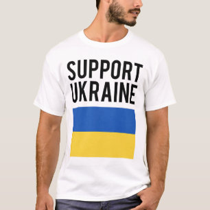Stöd Ukraina - Svarta feta bokstäver - Ukrainsk F T Shirt