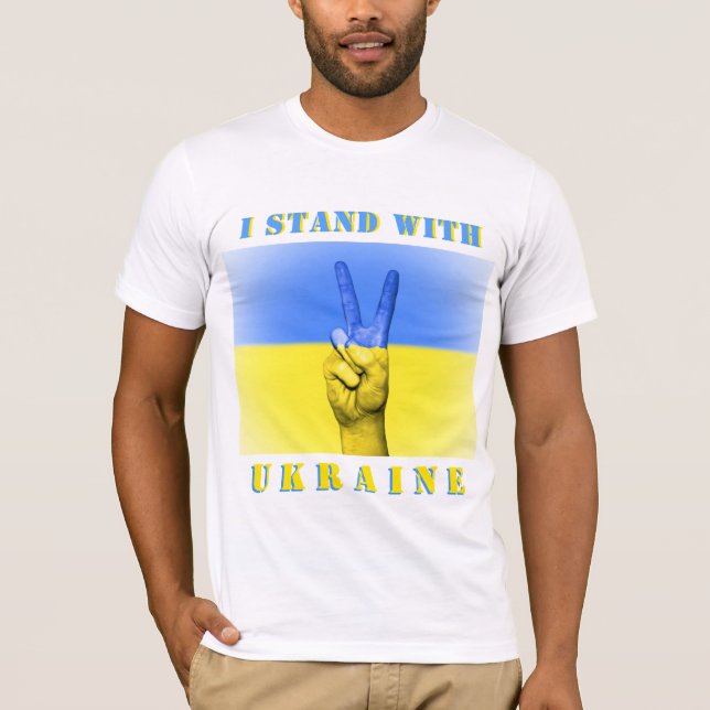 Stöd Ukraina T-Shirt - jag står på Ukrainas sida (Framsida)