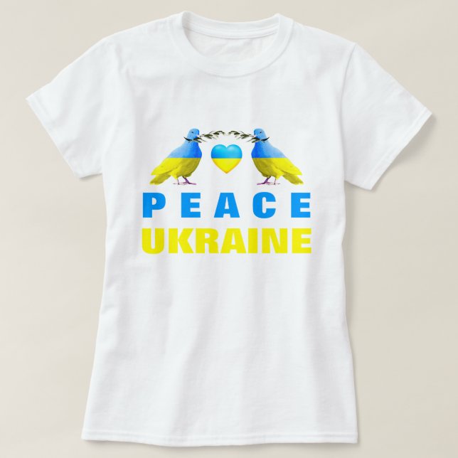 Stöd Ukraina T-Shirt Peace Dove - Frihet (Design framsida)