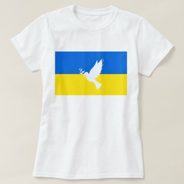 Stöd Ukraina T-Shirt Peace Dove - Frihet (Design framsida)