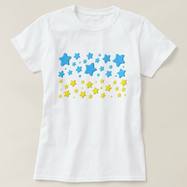 Stöd Ukraina T-Shirt Ukrainska Flagga (Design framsida)