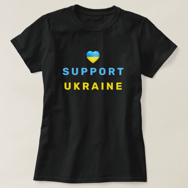 Stöd Ukraina T-Shirt Ukrainska Flagga Freedom (Design framsida)