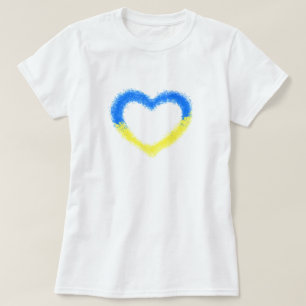 Stöd Ukraina - T-Shirt Ukrainska Flagga Heart
