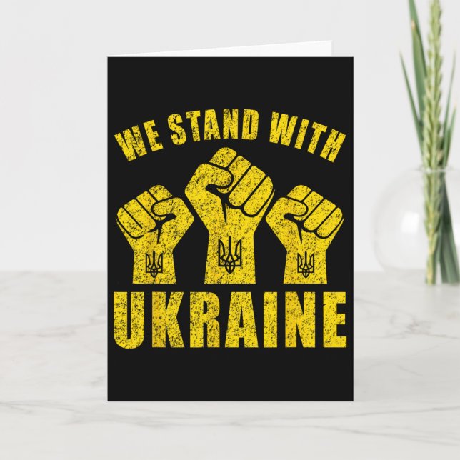 Stöd Ukraina - Vi Står Med Ukraina  Kort (Framsida)