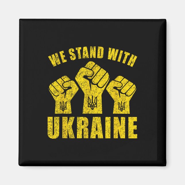 Stöd Ukraina - Vi Står Med Ukraina  Magnet (Framsidan)