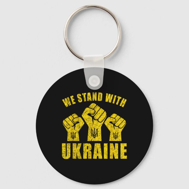 Stöd Ukraina - Vi Står Med Ukraina  Nyckelring (Framsida)