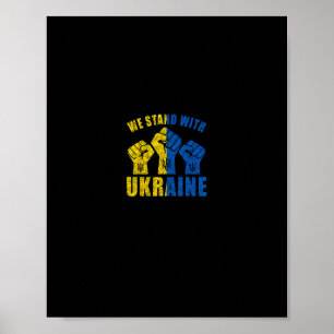 Stöd Ukraina - Vi Står Med Ukrainas Flagga Desig Poster