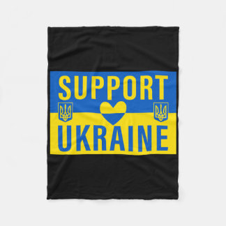 Stöd Ukrainas flagga med hjärta  Fleecefilt