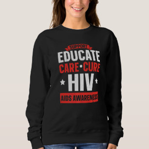 Stöd Utbilda Omsorg Bota HIV AIDS Medvetenhet T Shirt