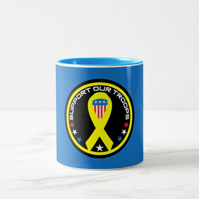 Stöd Våra Trupper Patriotisk Två-Tonad Mugg (Center)