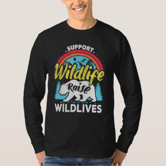 Stöd Vilda Djur Uppfostra Pojkar Vilda Barn Mamma T Shirt