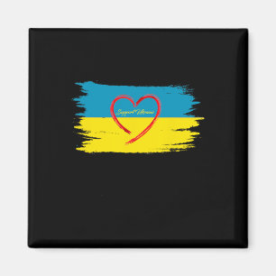 Stöd Zalensky kärlek Ukraina Flagga Hjärta Magnet