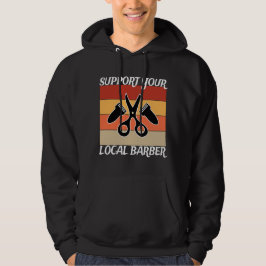 Stöda din lokala barber hoodie
