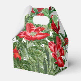 Stödbox för Blommigt av botaniska Röd ros Peony Fl Presentaskar