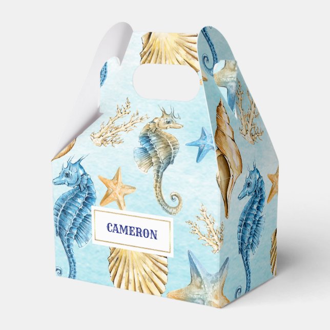 Stödboxar för Seashells Mönster Beach Wedding Presentaskar (Framsidan Sidan)