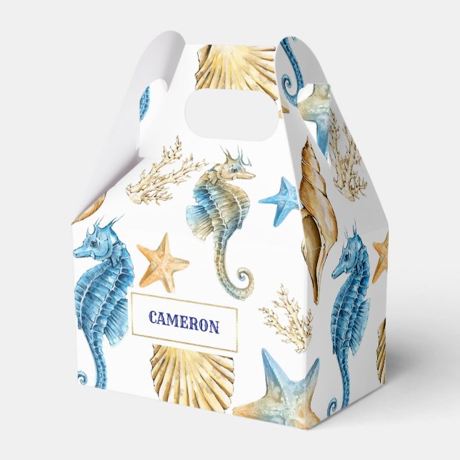 Stödboxar för Seashells Mönster Beach Wedding Presentaskar (Framsidan Sidan)