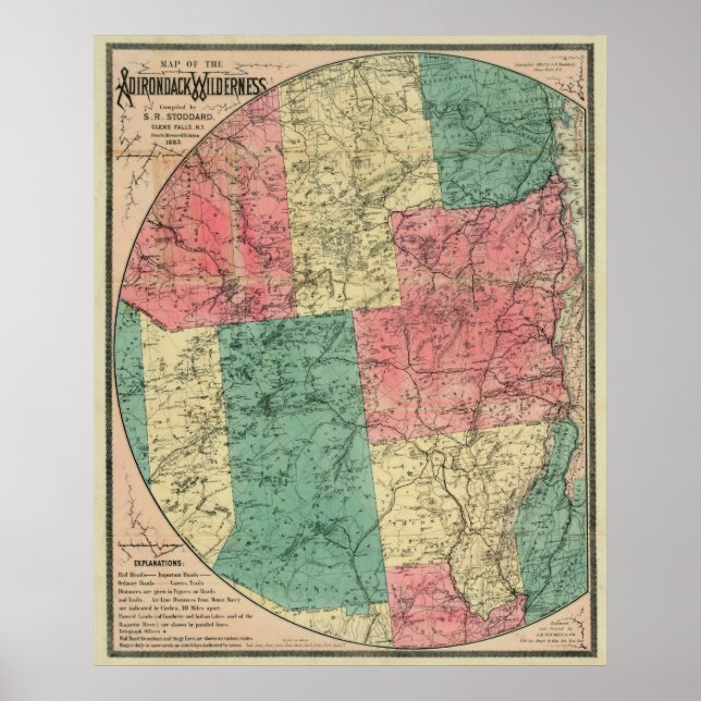 Stoddard Adirondacks 1883 Poster (Framsidan)