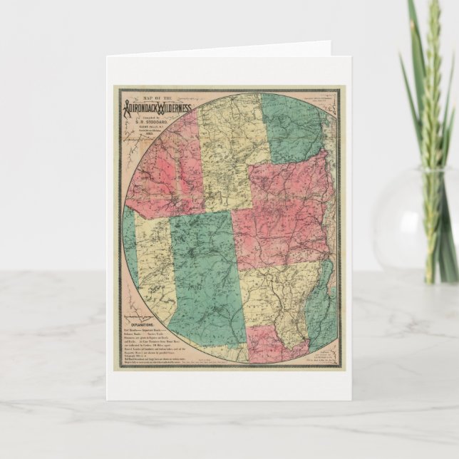 Stoddards Karta i Adirondack Wilderness 1883 Kort (Framsida)