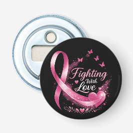 Stöddteam Bröstcancer Medvetenhet rosa bandet Flasköppnare