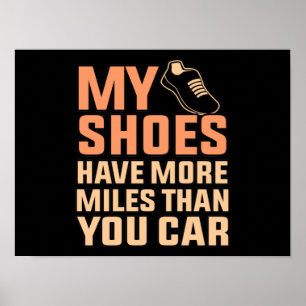 Stöden har mer miles halv Marathon Running Springe Poster