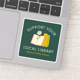 Stöder Anpassningsbarna Local Bibliotek Klistermärken
