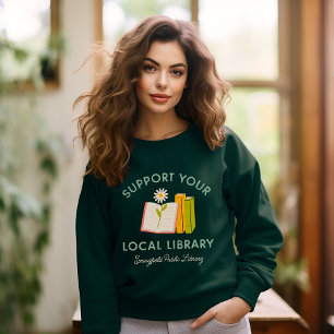 Stöder Anpassningsbarna Local Bibliotek Lång Ärmad Tröja