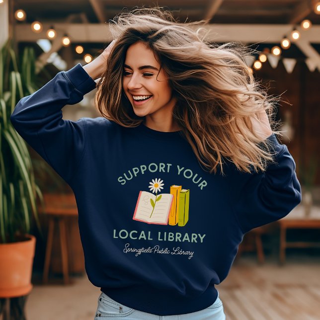 Stöder Anpassningsbarna Local Bibliotek Lång Ärmad Tröja (Skapare uppladdad)