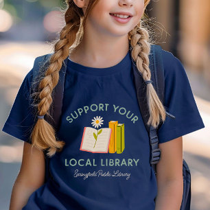 Stöder Anpassningsbarna Local Bibliotek T Shirt