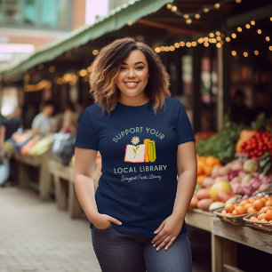 Stöder Anpassningsbarna Local Bibliotek T Shirt