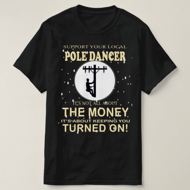 Stöder din dansare-unge Lineman T Shirt (Design framsida)