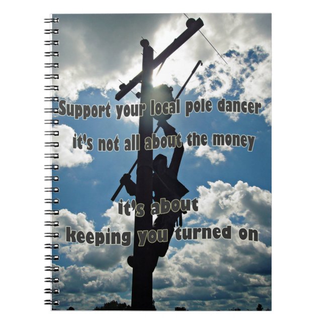 Stöder din Lineman Anteckningsbok Med Spiral (Framsidan)