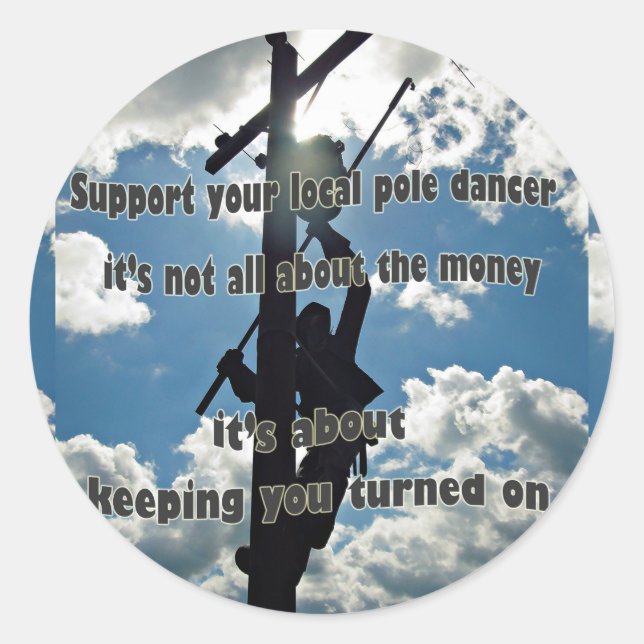 Stöder din Lineman Runt Klistermärke (Framsida)