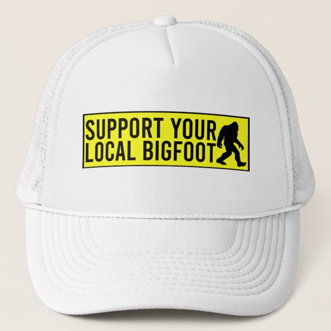 Stöder din lokala Bigfoot-lustiny Bigfoot Älskare Keps (Framsida)