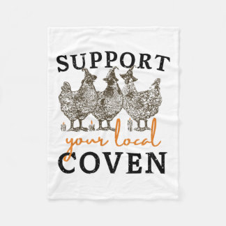 Stöder din lokala Coven Funny Farm Witch Chicken Fleecefilt