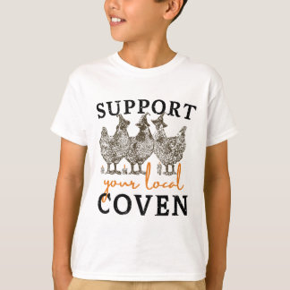 Stöder din lokala Coven Funny Farm Witch Chicken T Shirt